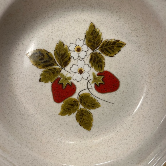 Vintage MIKASA Strawberry Festival Dinner Plate & Soup Bowl EB 801 Stoneware - Picture 9 of 14